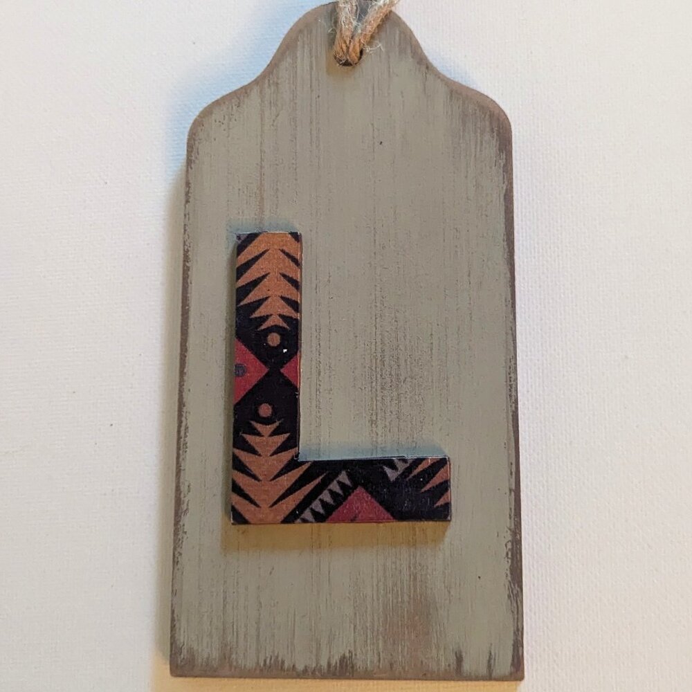 NWT Rustic Letter 'L' Wood Sign Farmhouse Zig Zag Michael's Fall Home Wall Decor
